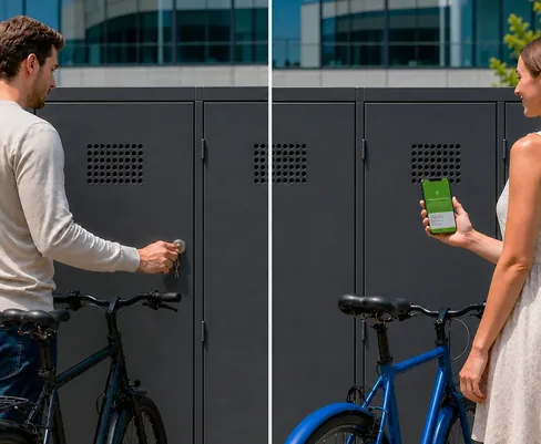 Example of a bike locker at Making existing lockers smart