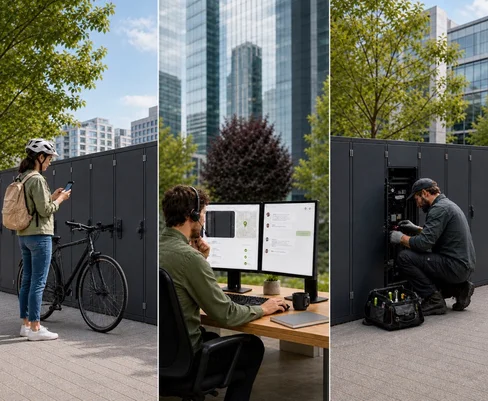 Example of a bike locker at Control over every report