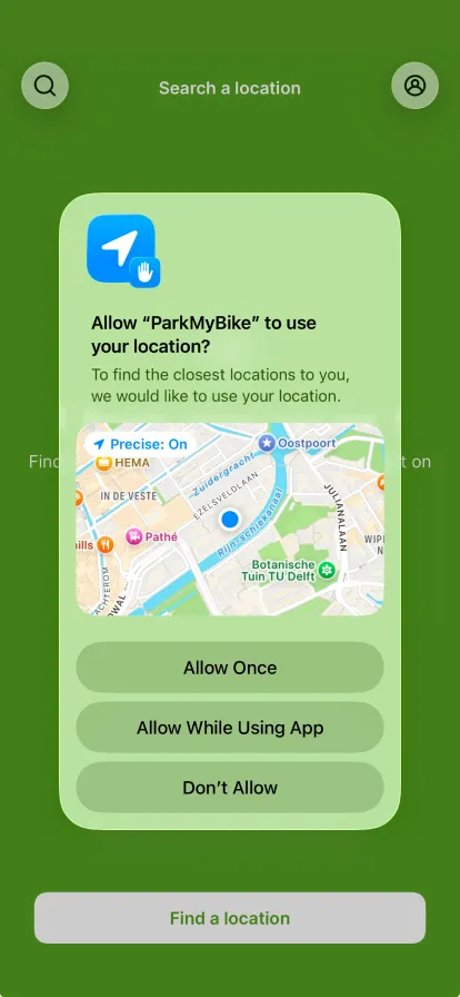 Allow location access
