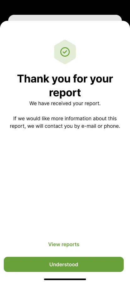 Your report has been sent