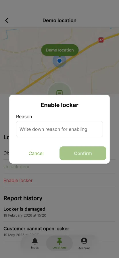 Enter a reason