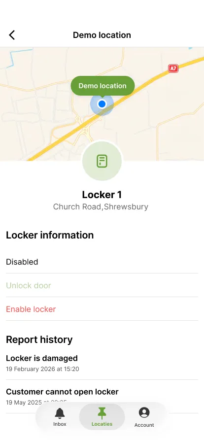 The locker is disabled